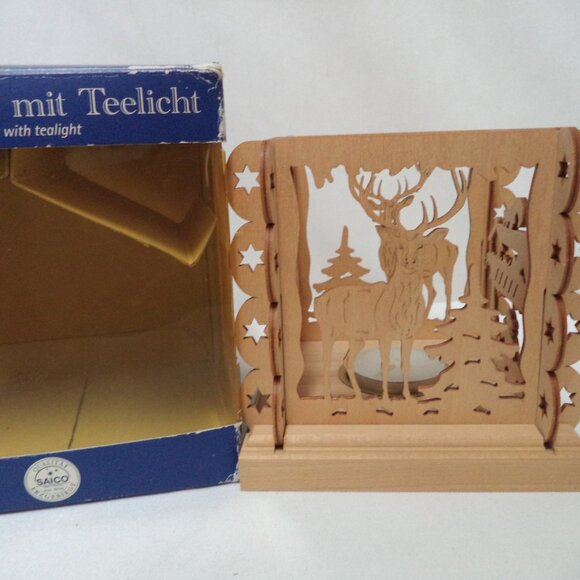 Leuchter mit Teelicht Christmas Candlestick w/ Tealight Vintage Germany NIB NEW - Picture 1 of 9